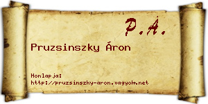 Pruzsinszky Áron névjegykártya