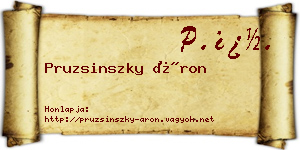 Pruzsinszky Áron névjegykártya